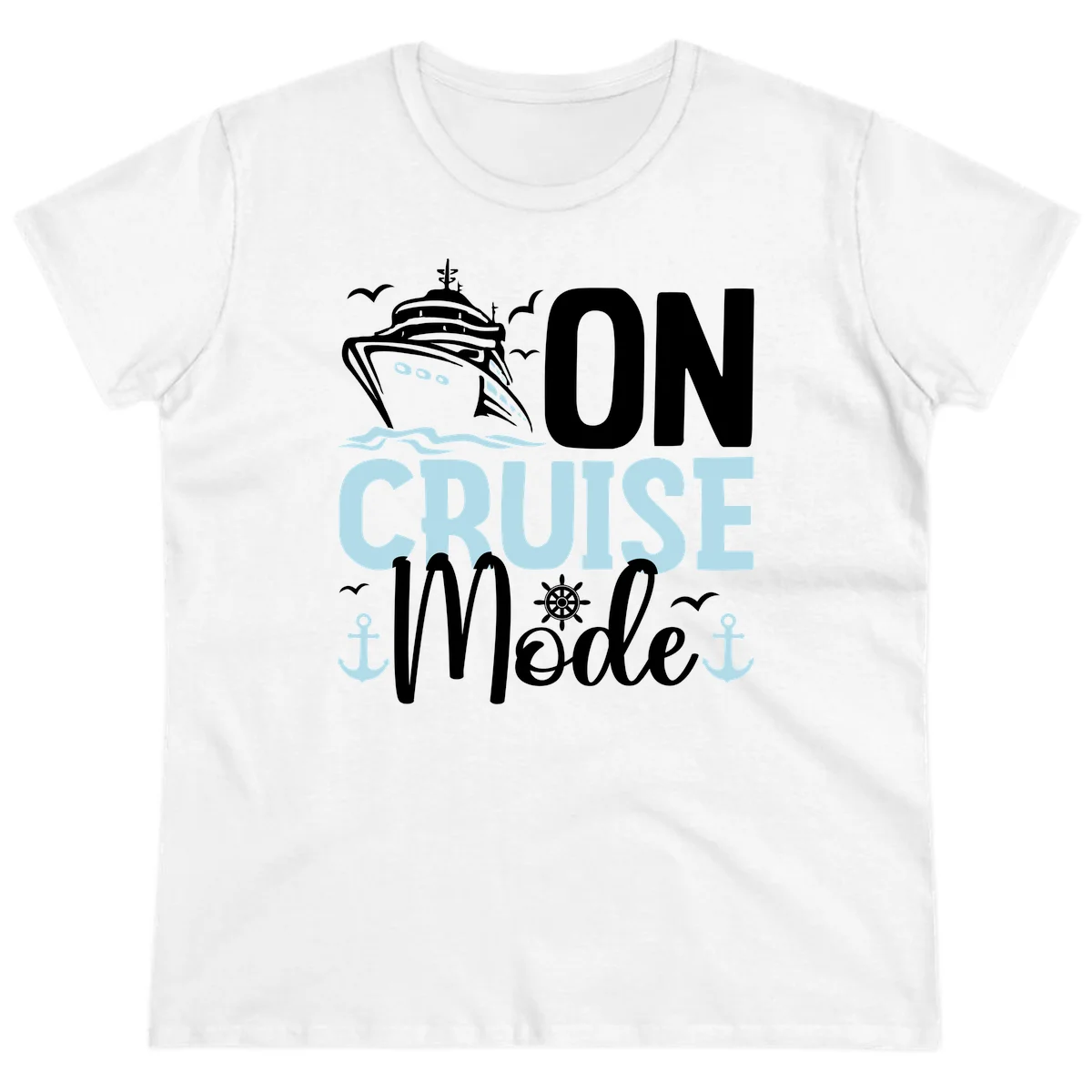 On Cruise Mode Ladies Vacation Tee in White