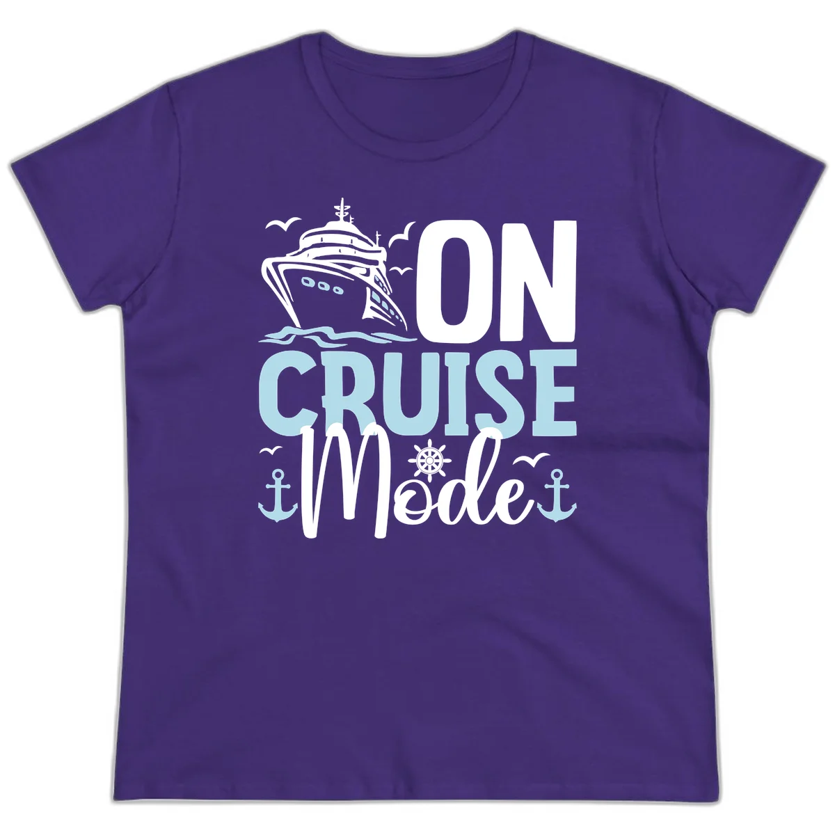 On Cruise Mode Ladies Vacation Tee in Purple