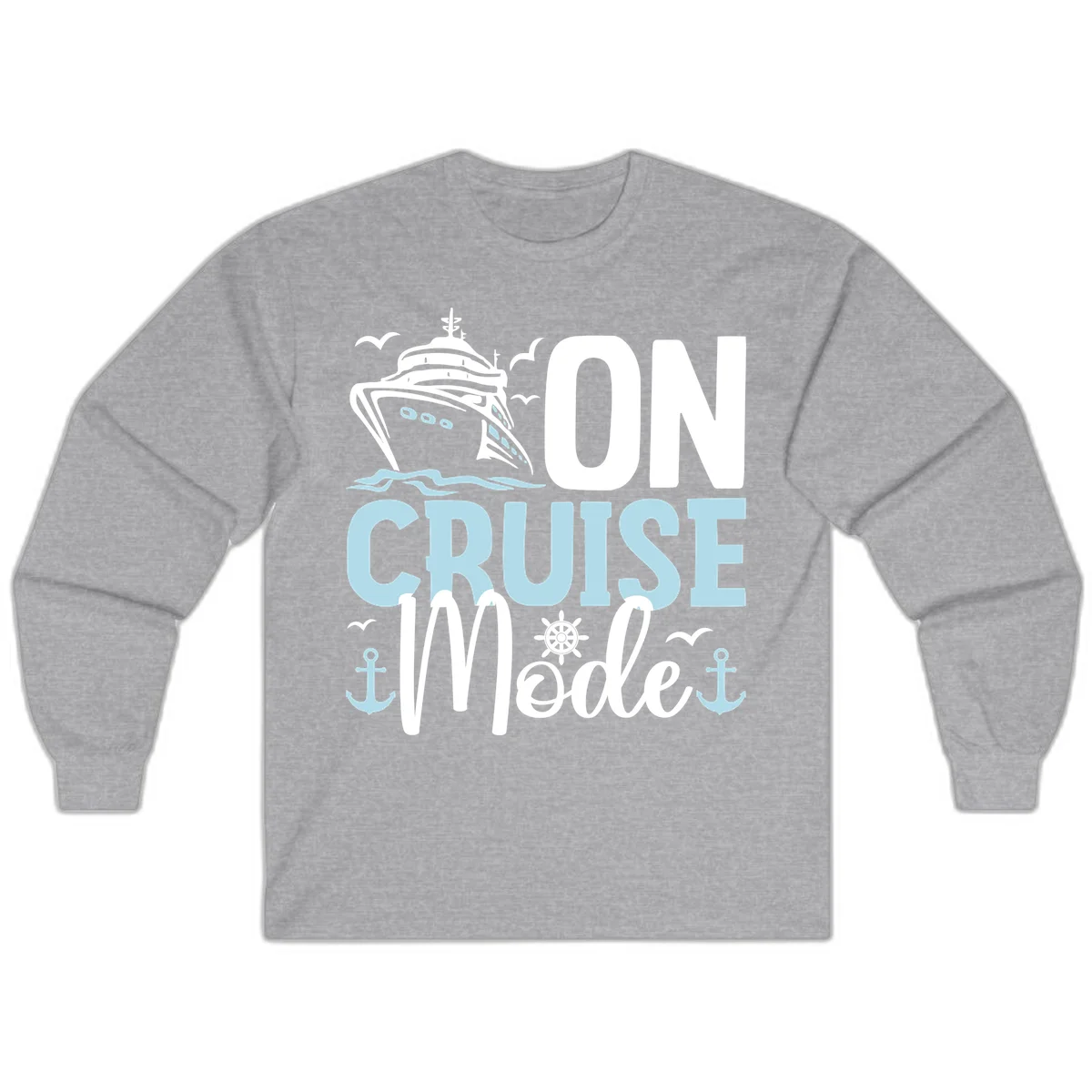 On Cruise Mode Long Sleeve Vacation Shirt in Sport Grey
