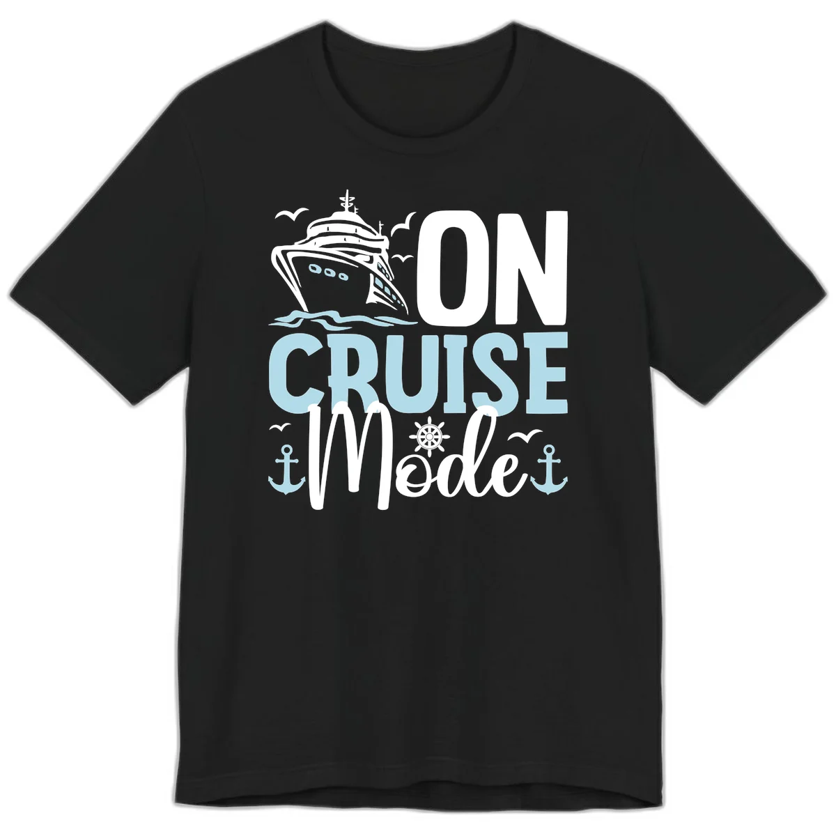 On Cruise Mode Premium T-Shirt for Vacation in Black