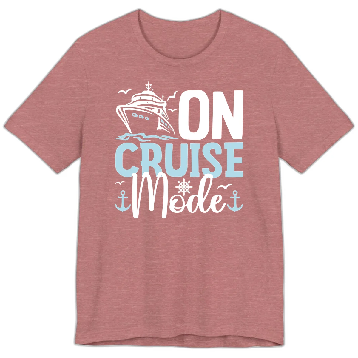 On Cruise Mode Premium T-Shirt for Vacation in Heather Mauve