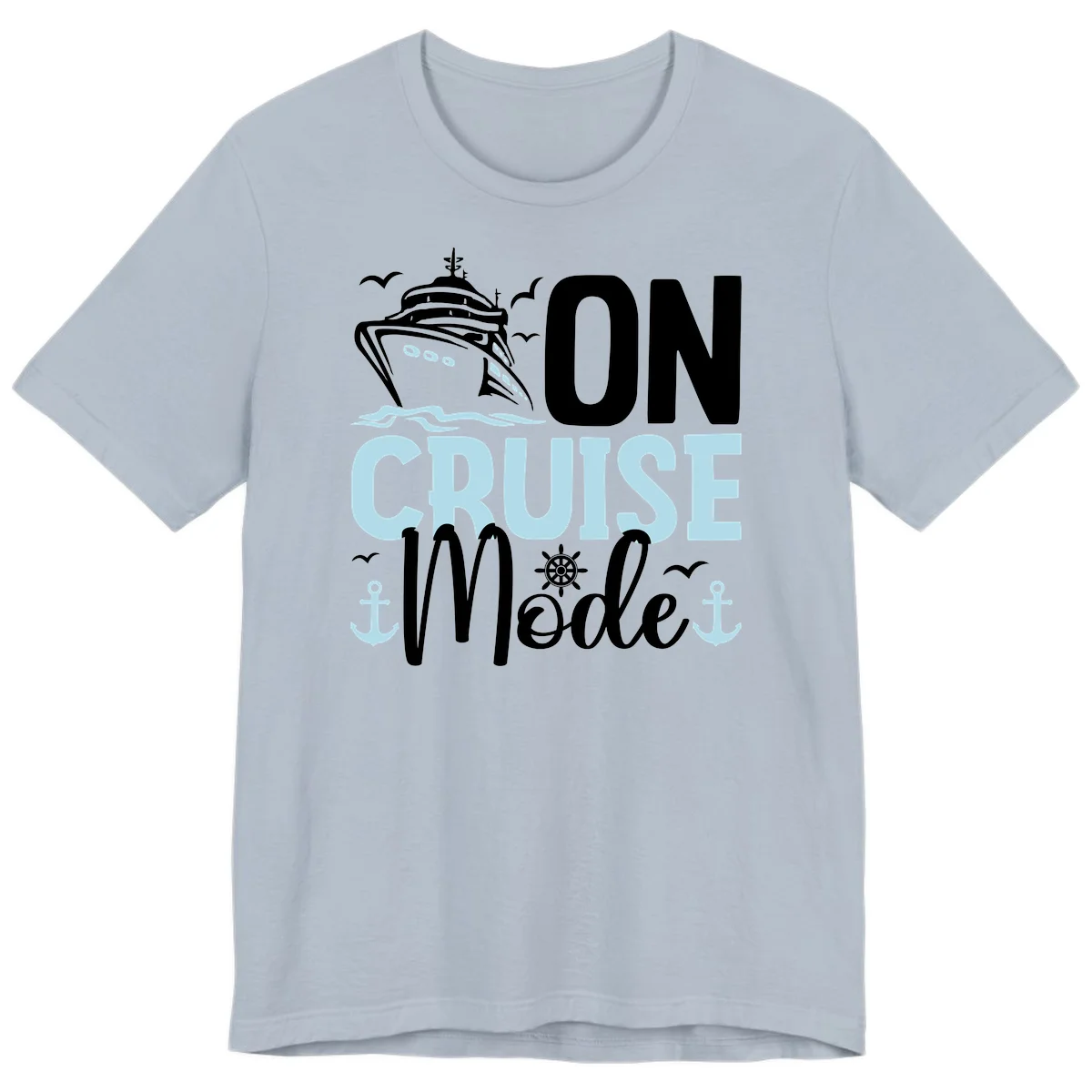 On Cruise Mode Premium T-Shirt for Vacation in Light Blue