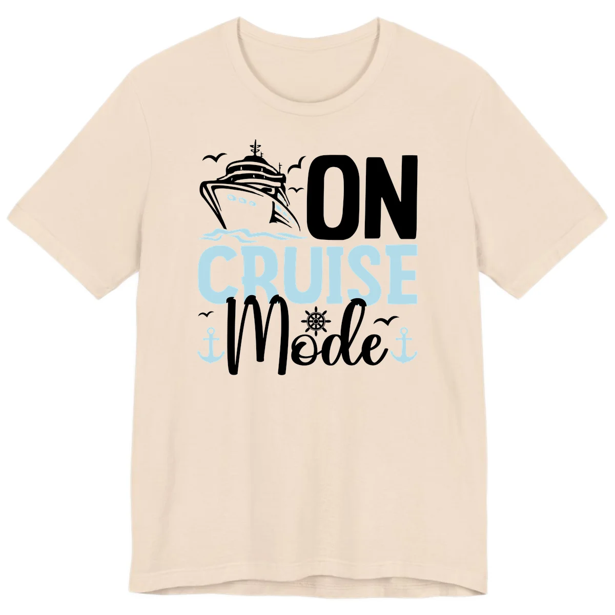 On Cruise Mode Premium T-Shirt for Vacation in Soft Cream