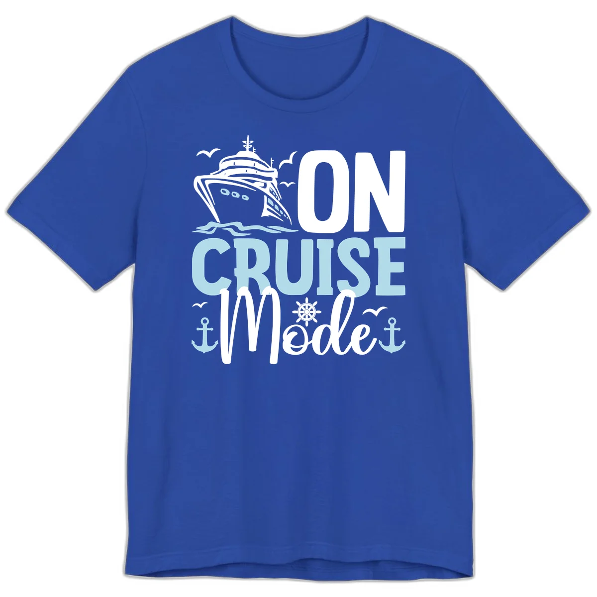 On Cruise Mode Premium T-Shirt for Vacation in True Royal