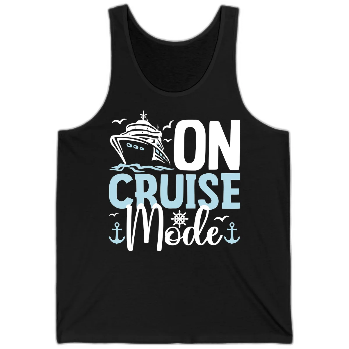 On Cruise Mode Unisex Tank Top in Black