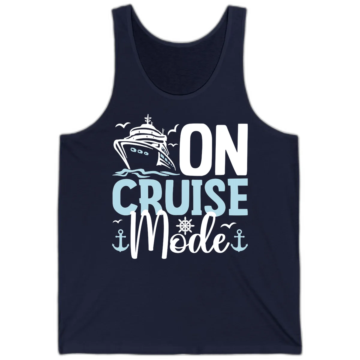 On Cruise Mode Unisex Tank Top in Navy