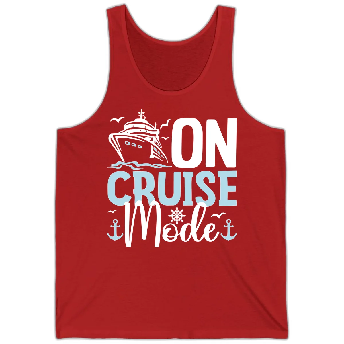 On Cruise Mode Unisex Tank Top in Red