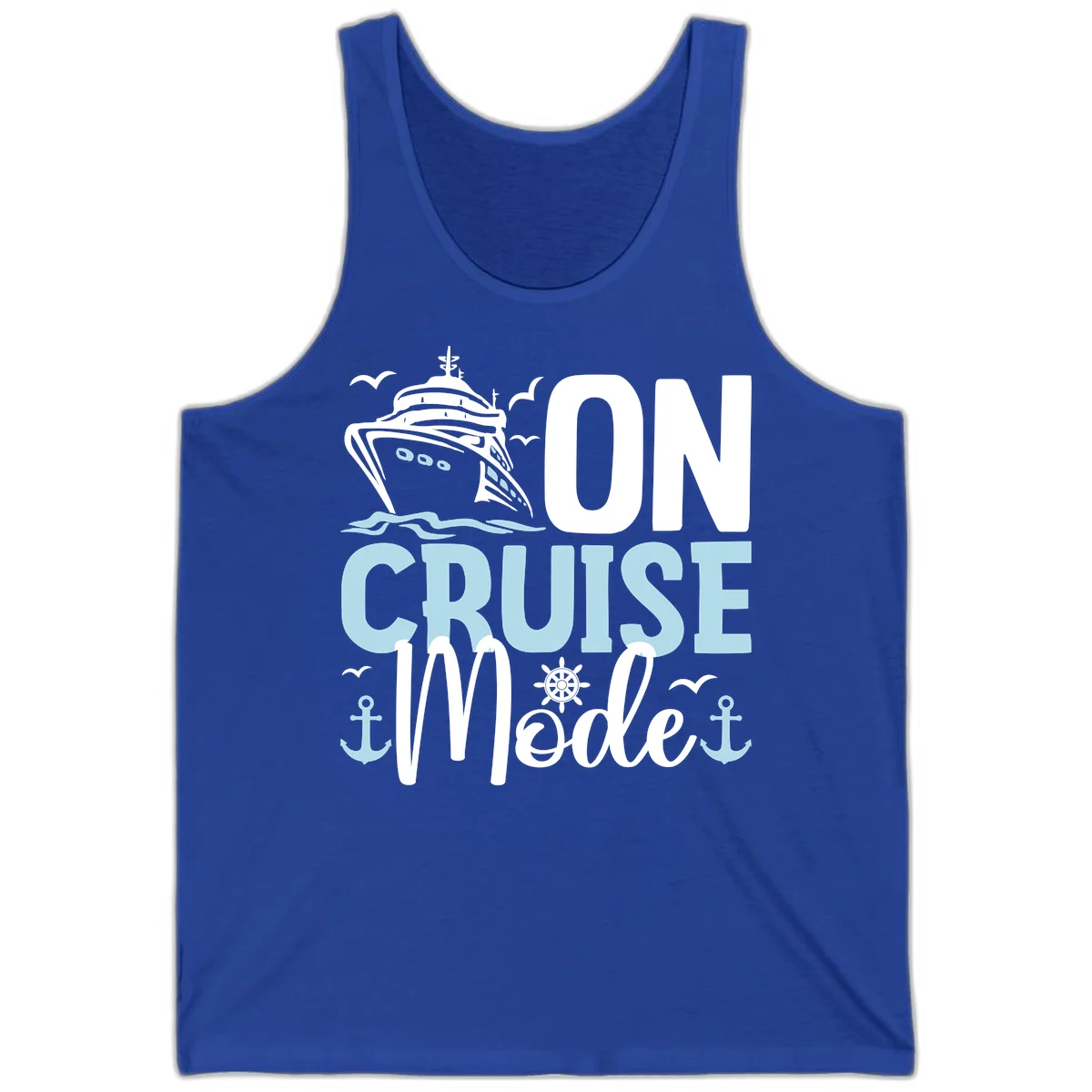 On Cruise Mode Unisex Tank Top in True Royal