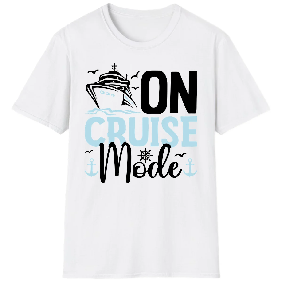 On Cruise Mode Vacation T-Shirt for Travelers in White