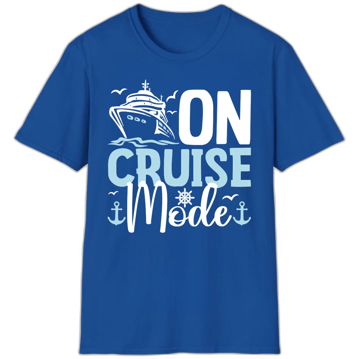 On Cruise Mode Vacation T-Shirt for Travelers in Royal