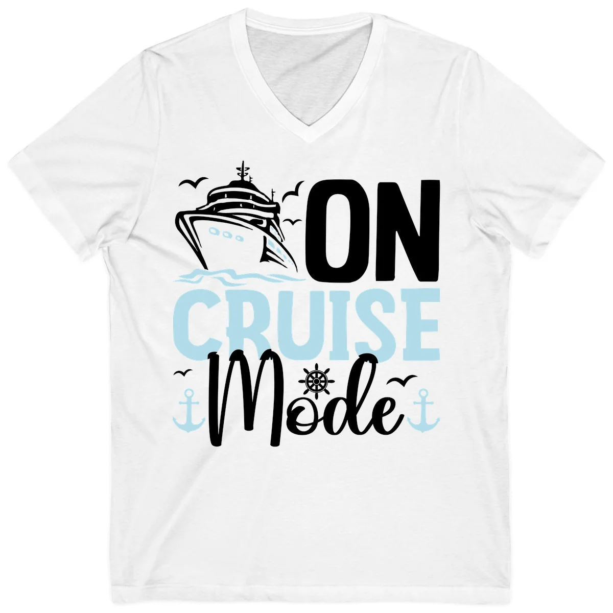 On Cruise Mode V-Neck T-Shirt in White