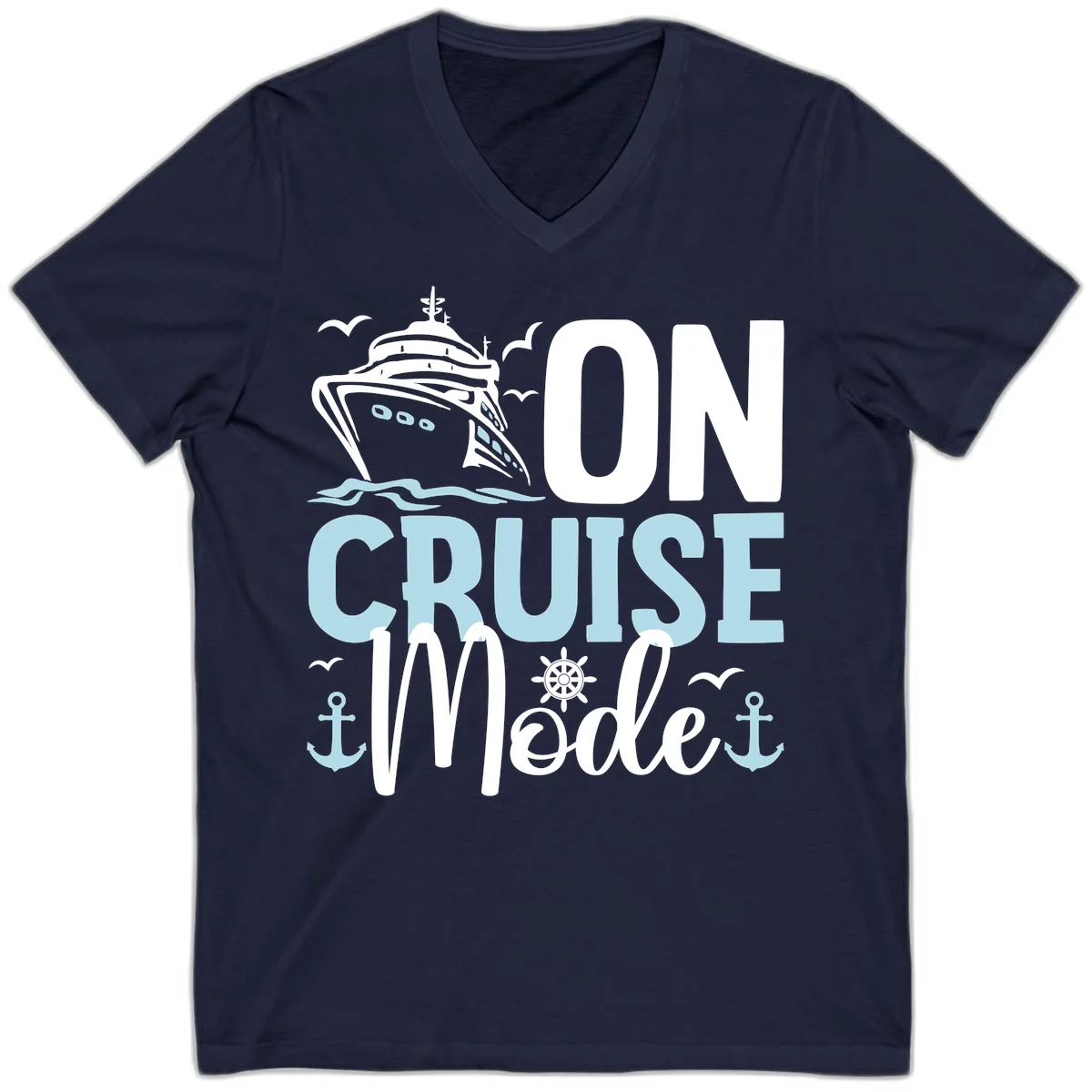 On Cruise Mode V-Neck T-Shirt in Navy