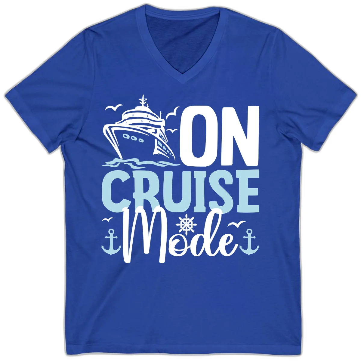 On Cruise Mode V-Neck T-Shirt in True Royal
