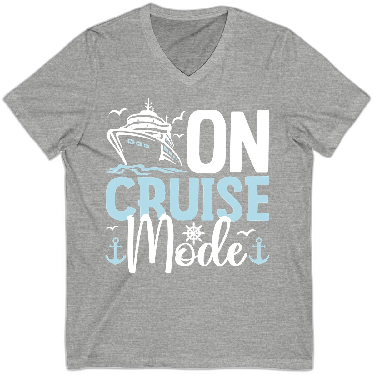 On Cruise Mode V-Neck T-Shirt in Athletic Heather