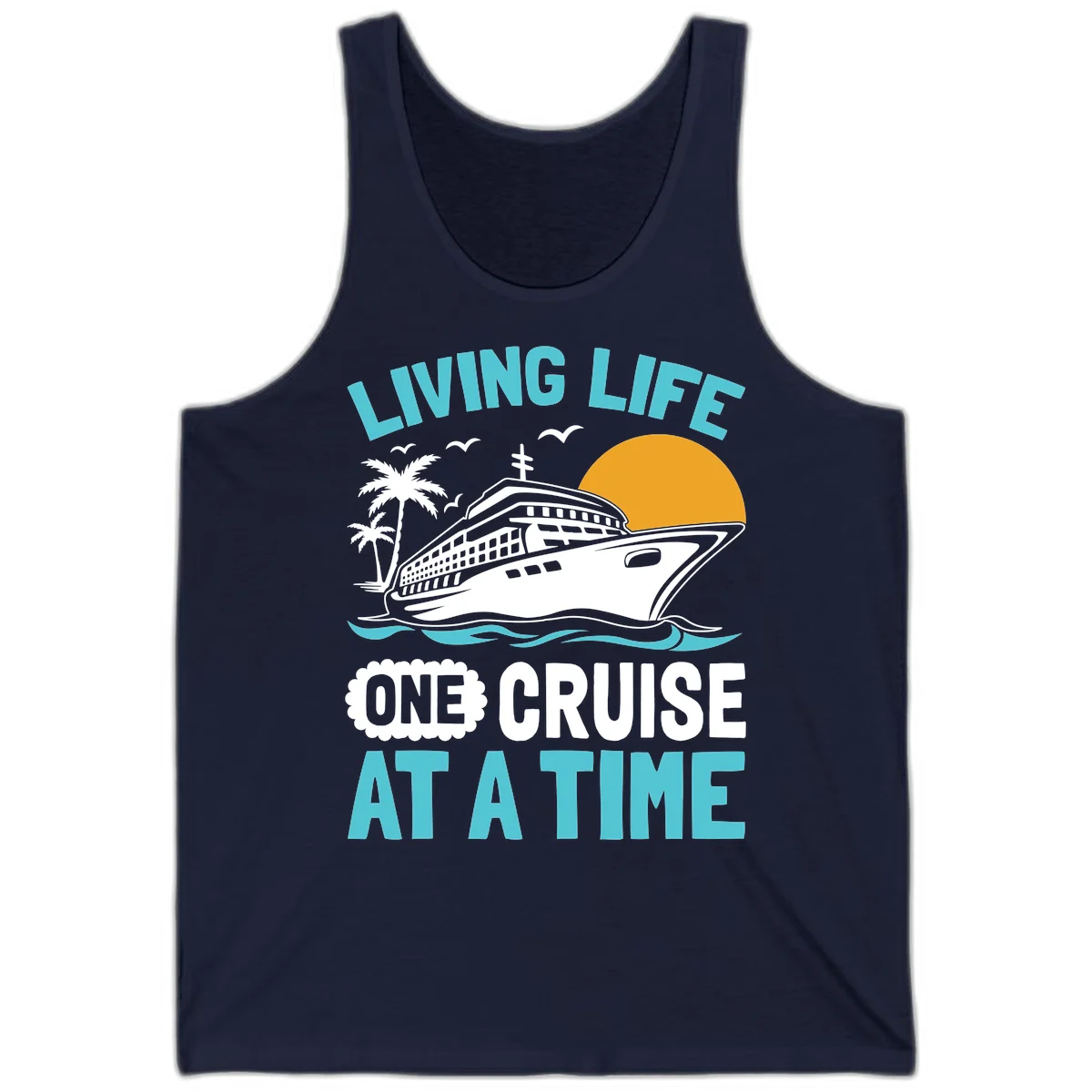 Living Life One Cruise At A Time Tank in Navy