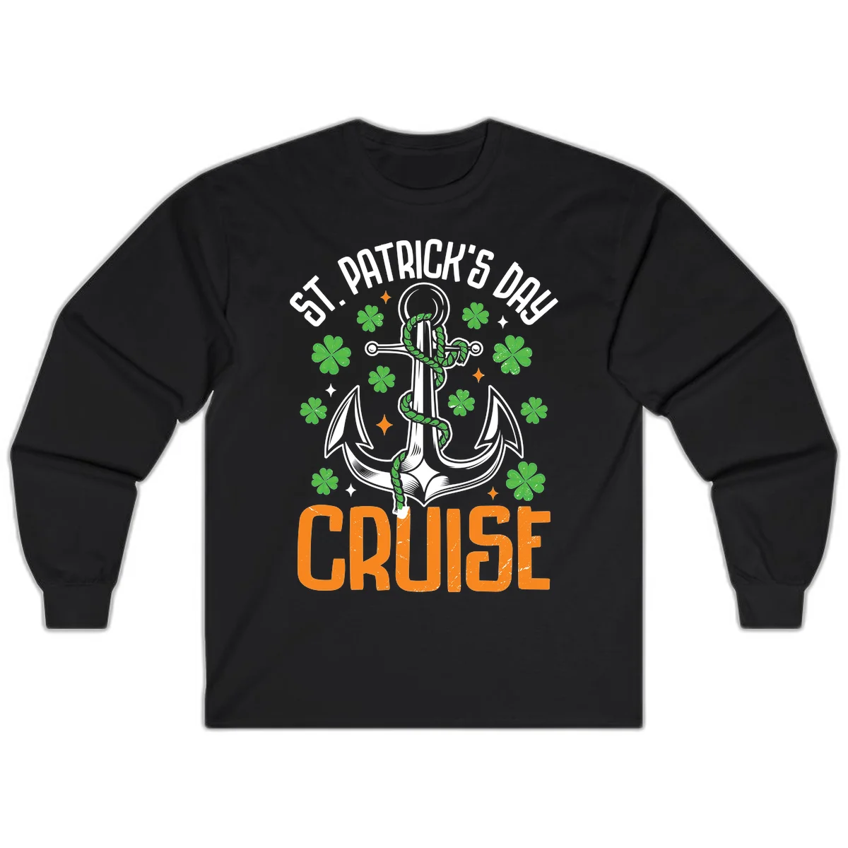 St. Patrick's Day Cruise Long Sleeve Tee in Black