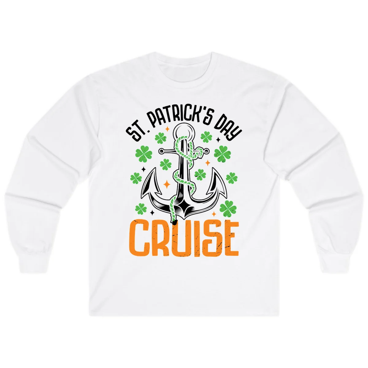 St. Patrick's Day Cruise Long Sleeve Tee in White