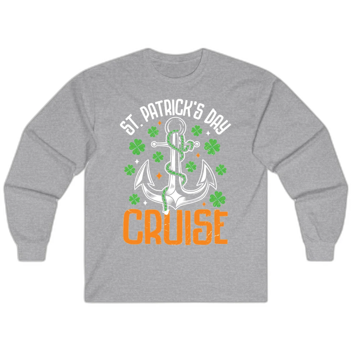 St. Patrick's Day Cruise Long Sleeve Tee in Sport Grey