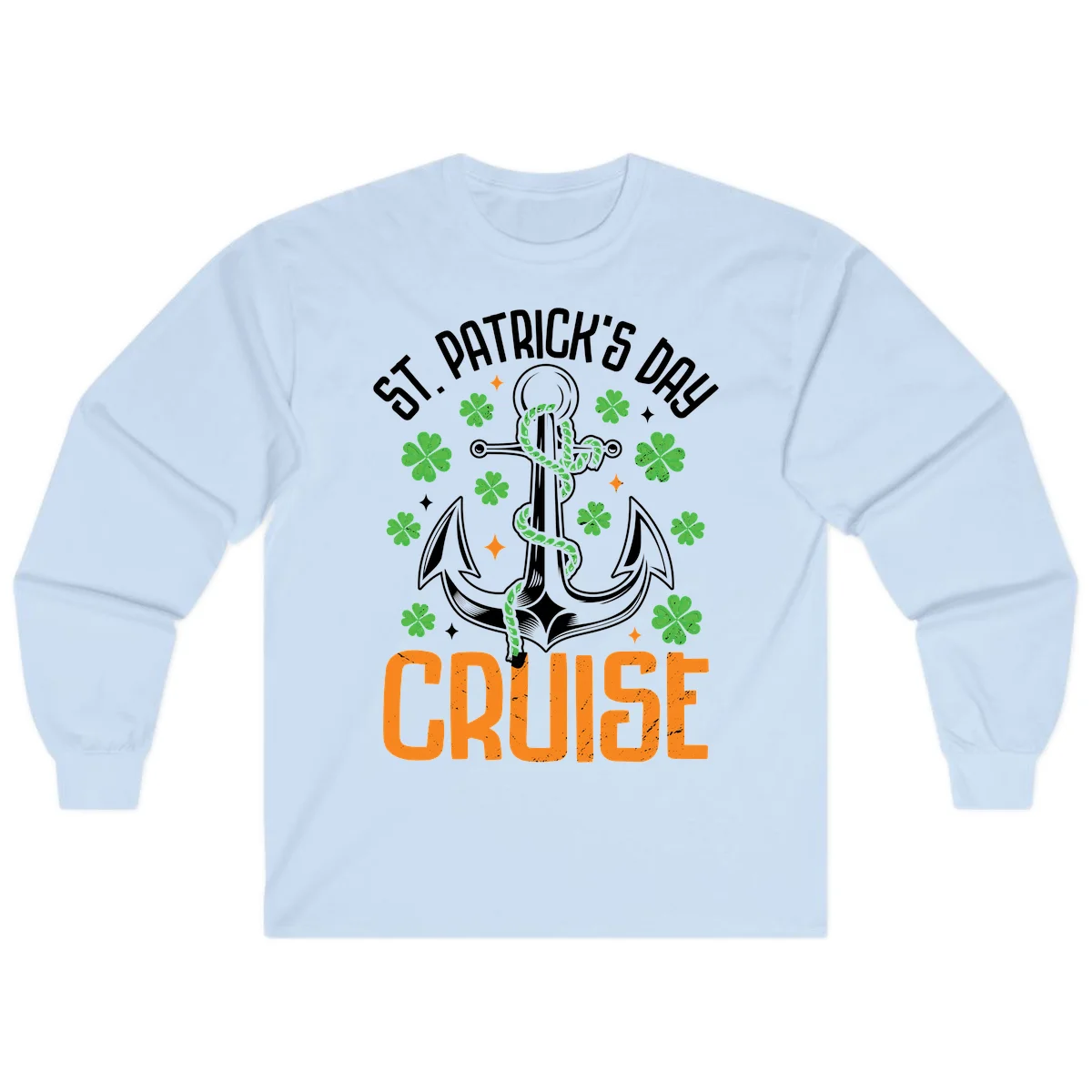 St. Patrick's Day Cruise Long Sleeve Tee in Light Blue