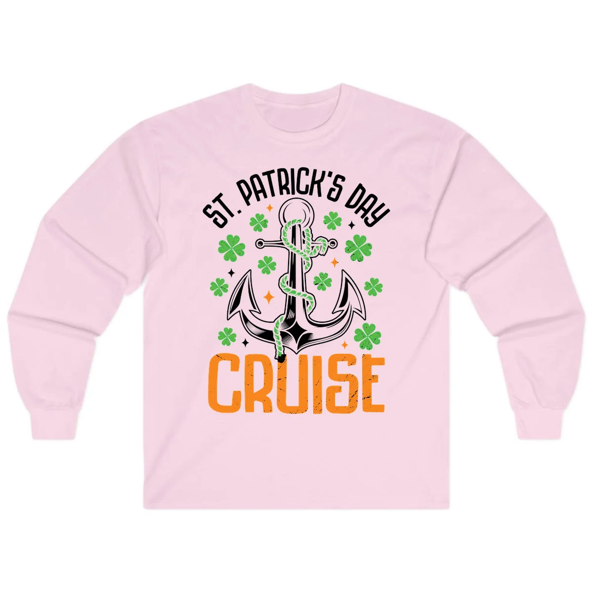 St. Patrick's Day Cruise Long Sleeve Tee in Light Pink