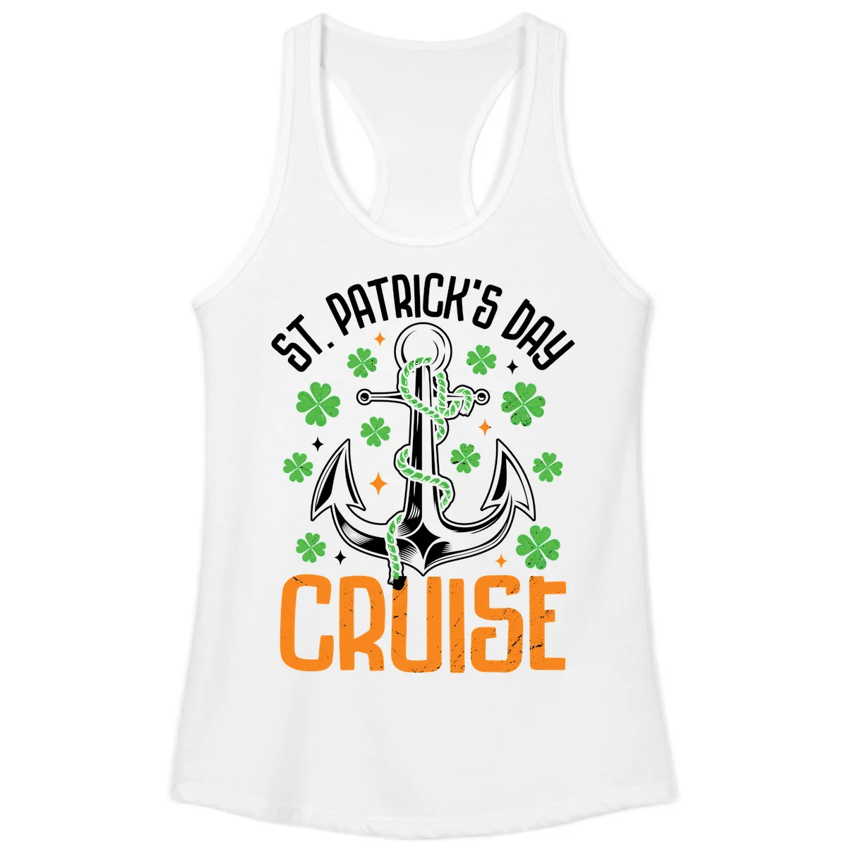 St. Patrick's Day Cruise Ladies Tank Top in White