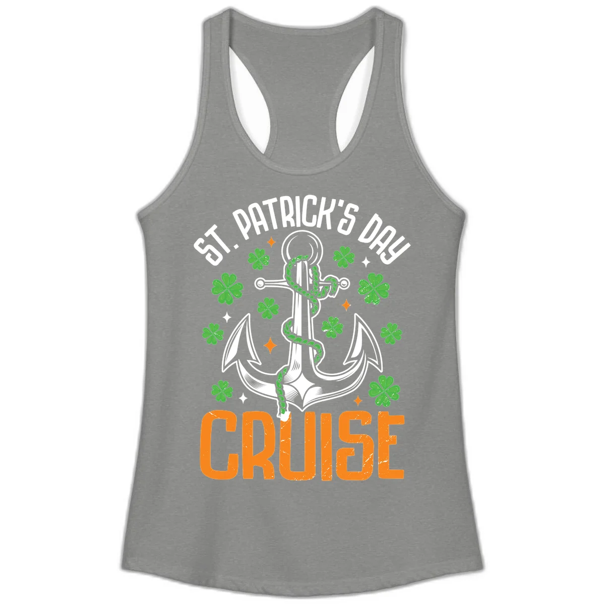 St. Patrick's Day Cruise Ladies Tank Top in Heather Grey