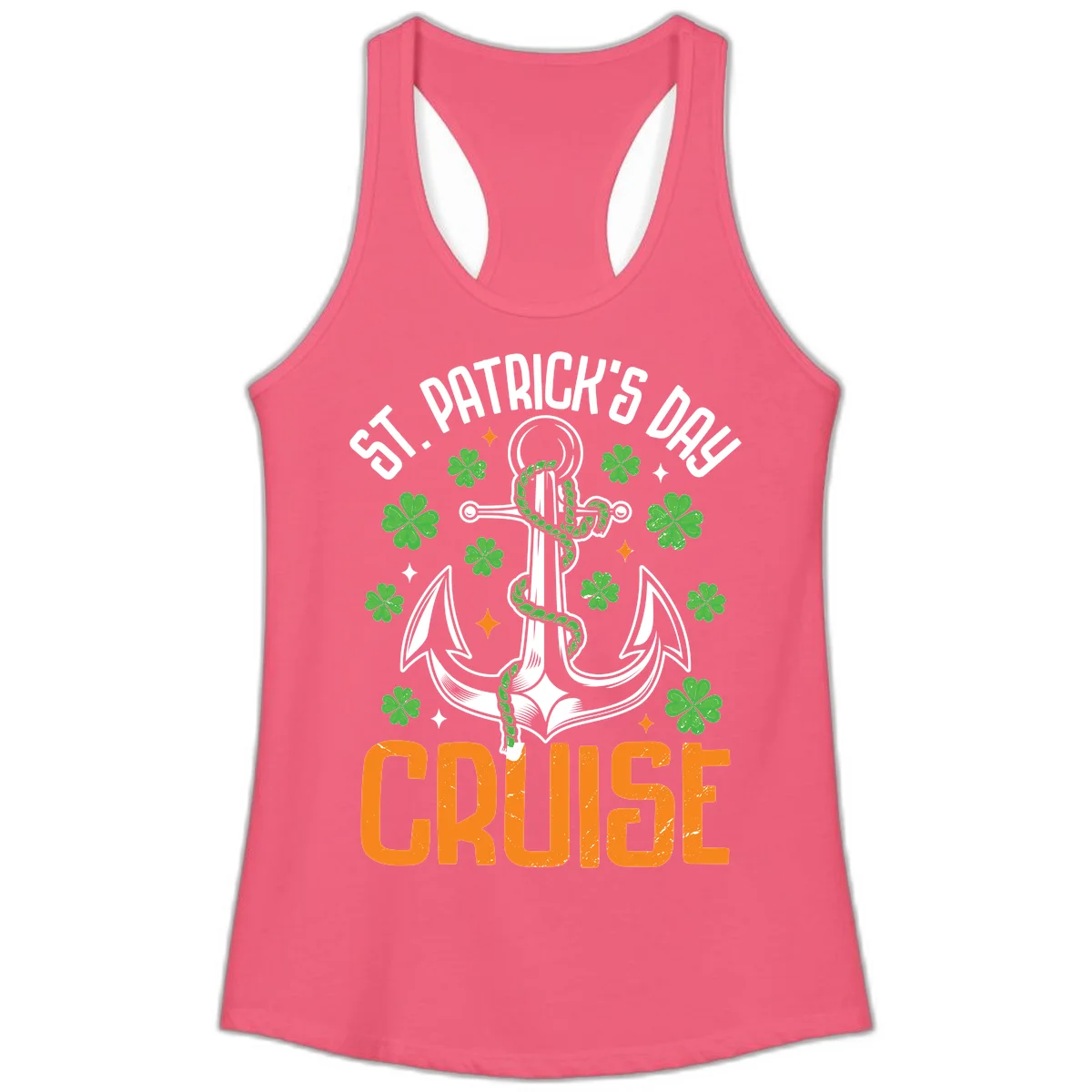 St. Patrick's Day Cruise Ladies Tank Top in Hot Pink