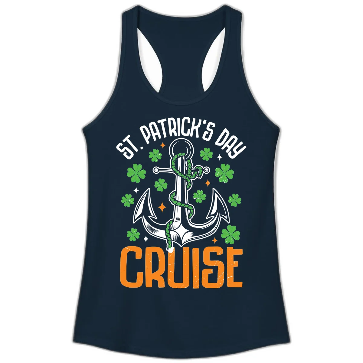 St. Patrick's Day Cruise Ladies Tank Top in Solid Midnight Navy