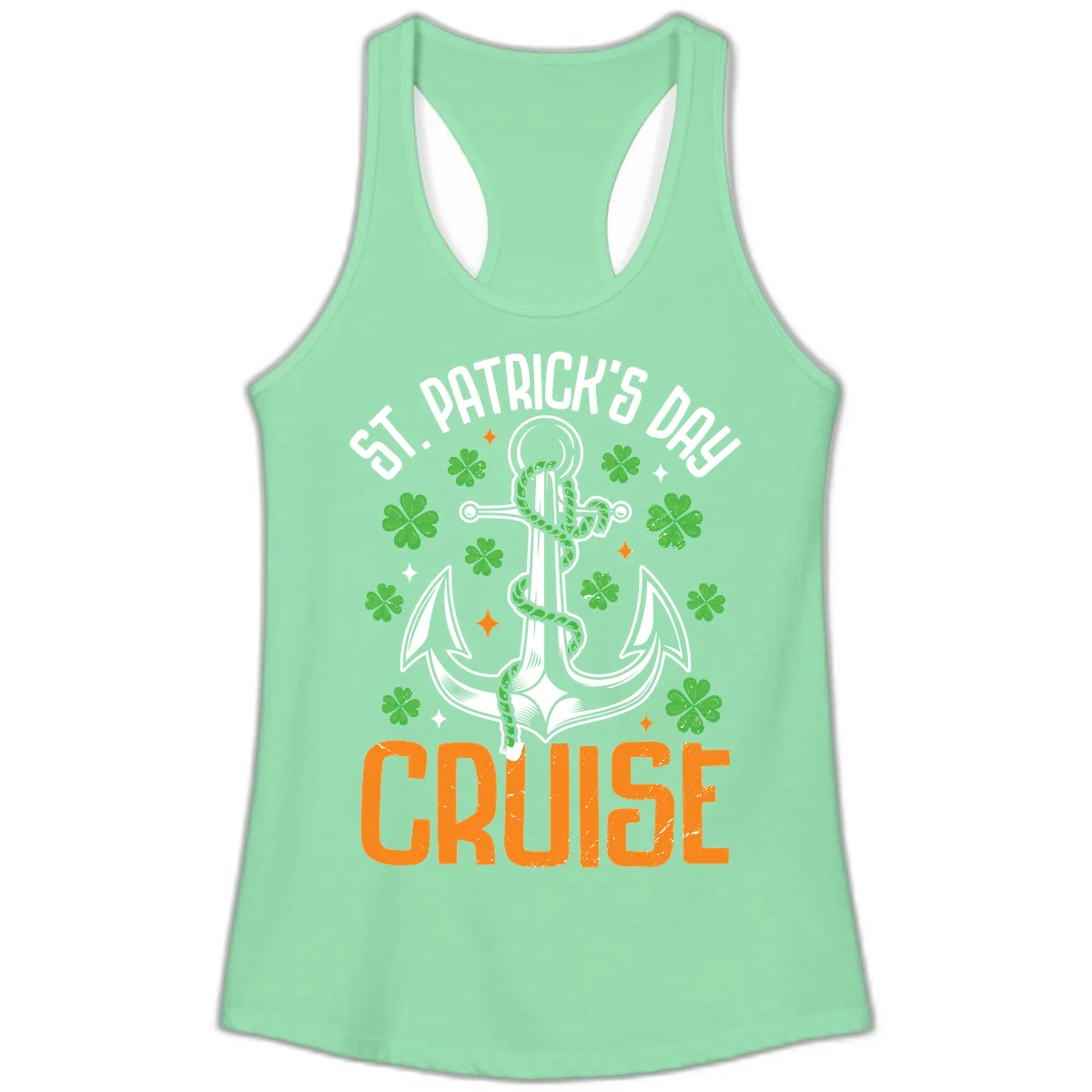 St. Patrick's Day Cruise Ladies Tank Top in Solid Mint