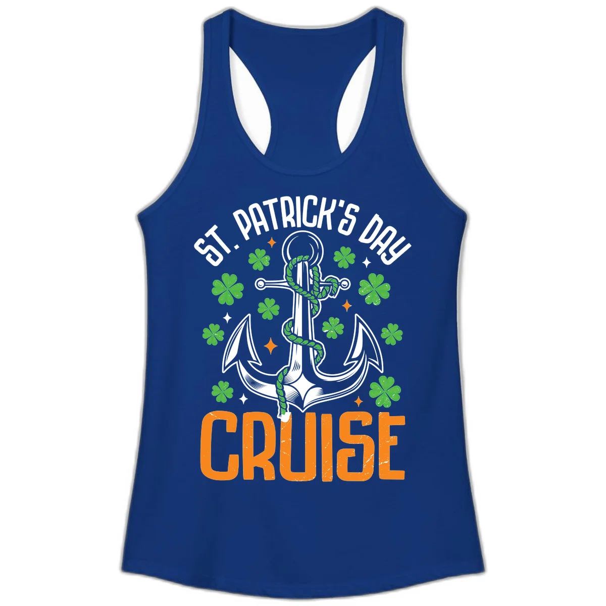 St. Patrick's Day Cruise Ladies Tank Top in Solid Royal