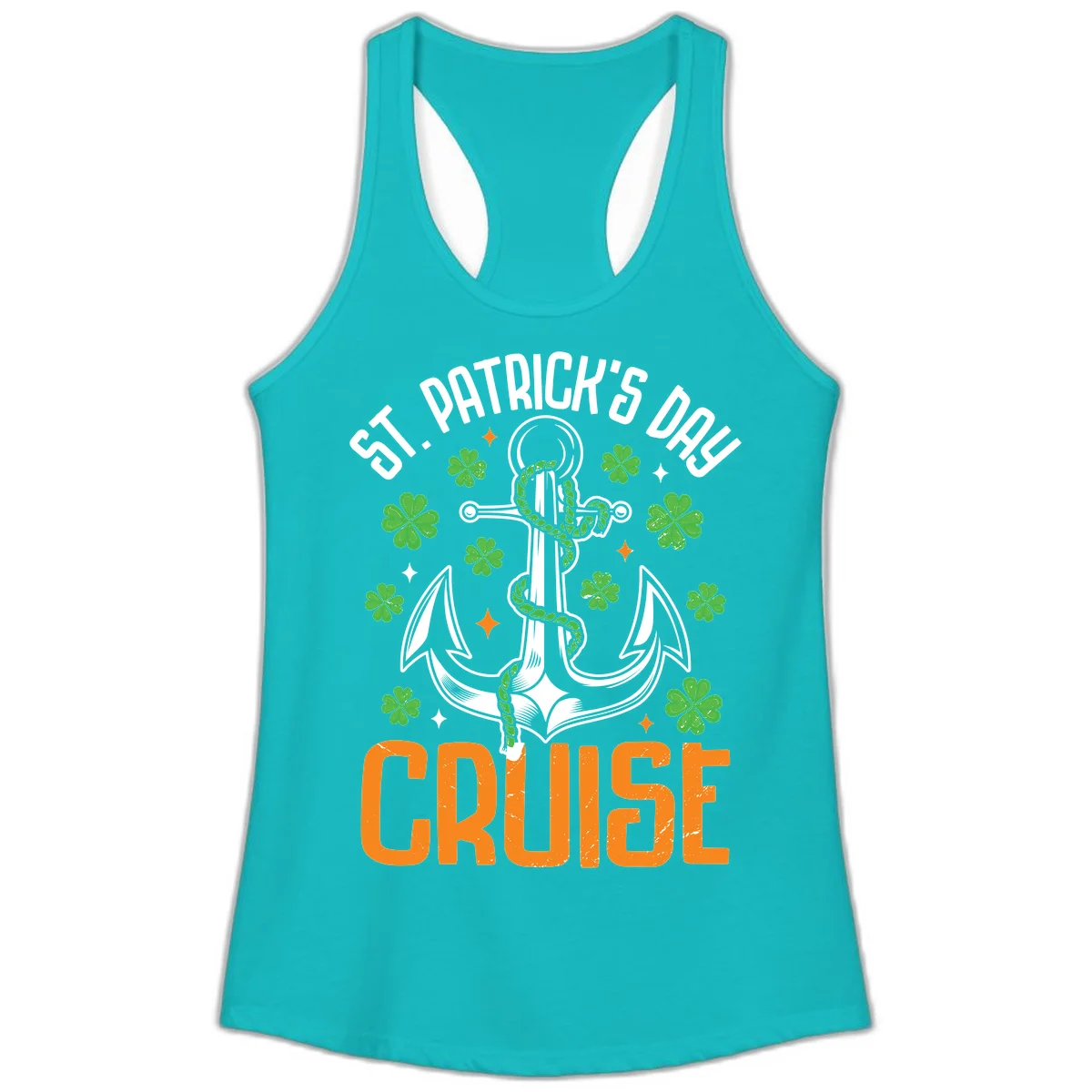 St. Patrick's Day Cruise Ladies Tank Top in Tahiti Blue