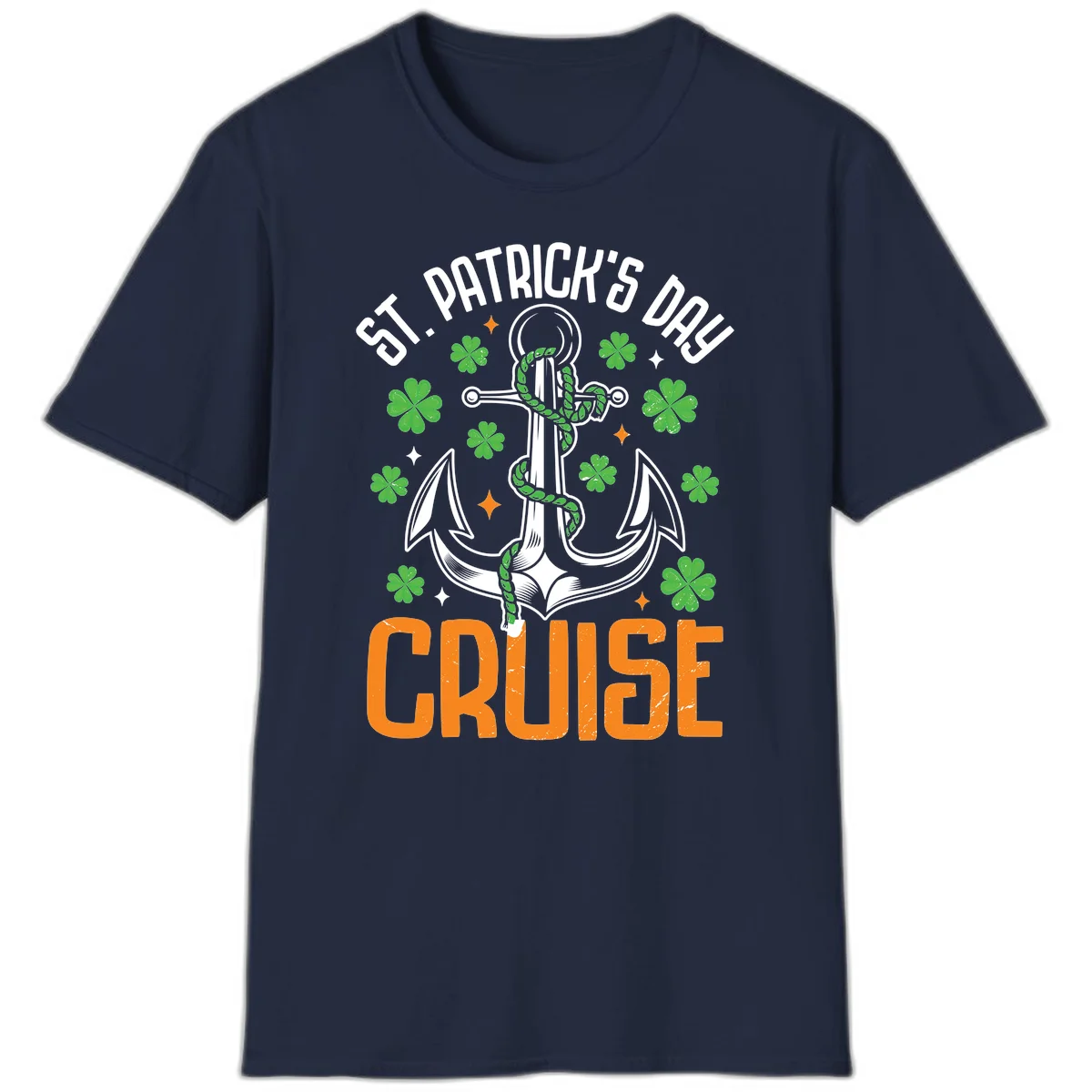 St. Patrick's Day Cruise Anchor & Shamrock T-Shirt in Navy