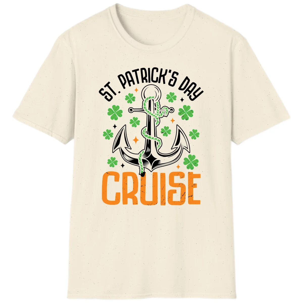 St. Patrick's Day Cruise Anchor & Shamrock T-Shirt in Natural