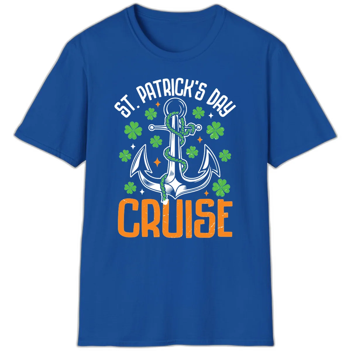 St. Patrick's Day Cruise Anchor & Shamrock T-Shirt in Royal