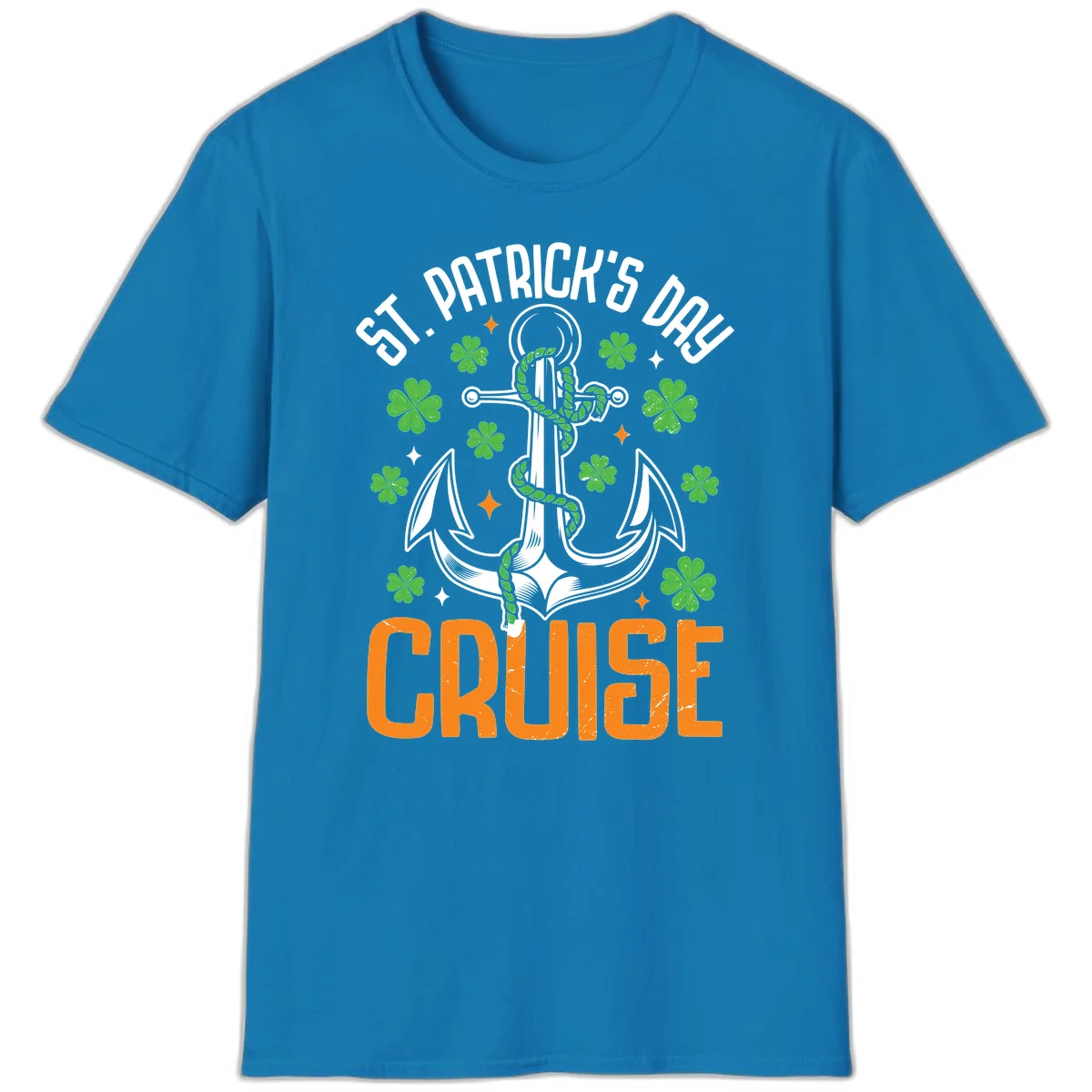 St. Patrick's Day Cruise Anchor & Shamrock T-Shirt in Sapphire
