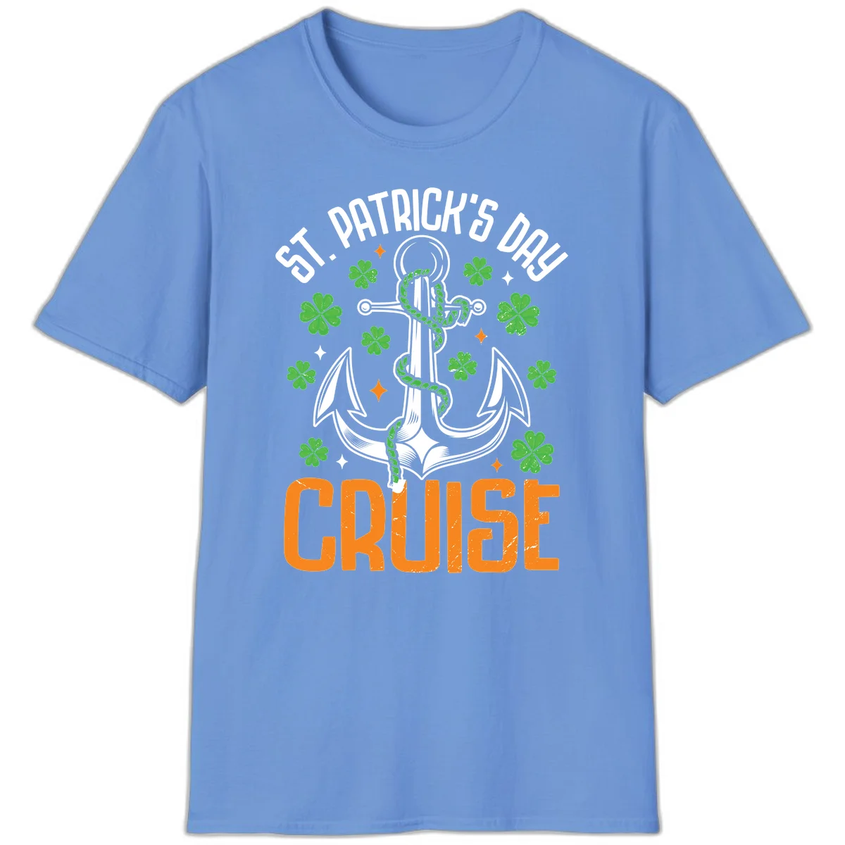 St. Patrick's Day Cruise Anchor & Shamrock T-Shirt in Carolina Blue