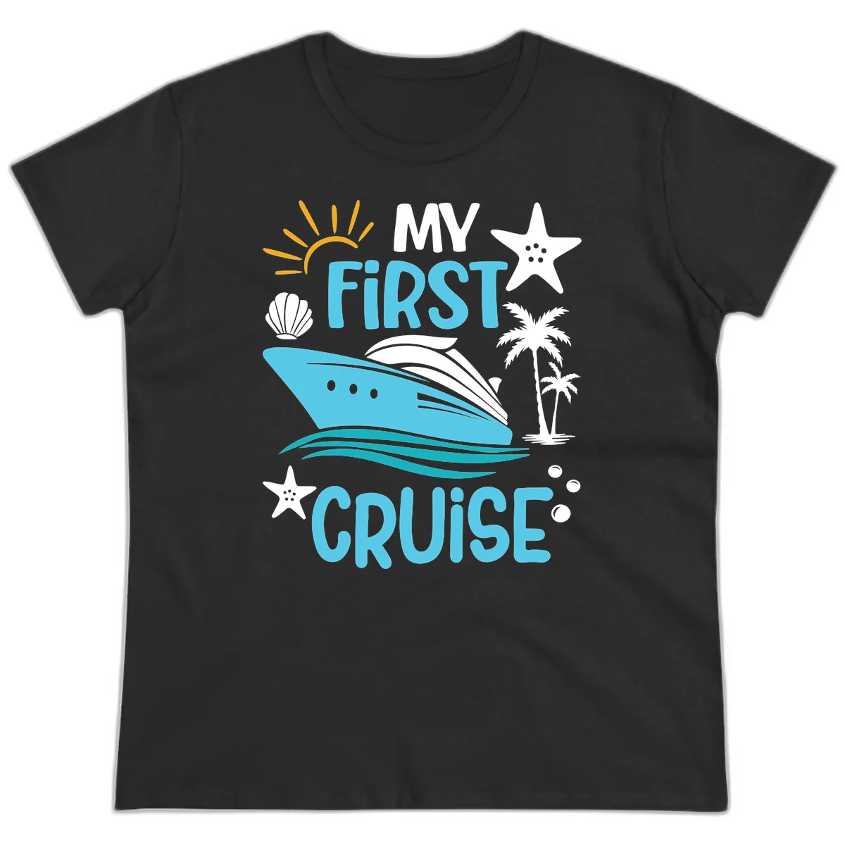 My First Cruise Ladies Tee in Black