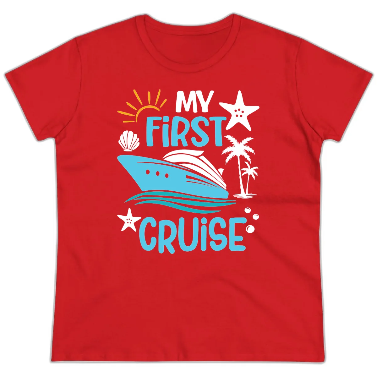 My First Cruise Ladies Tee in Red