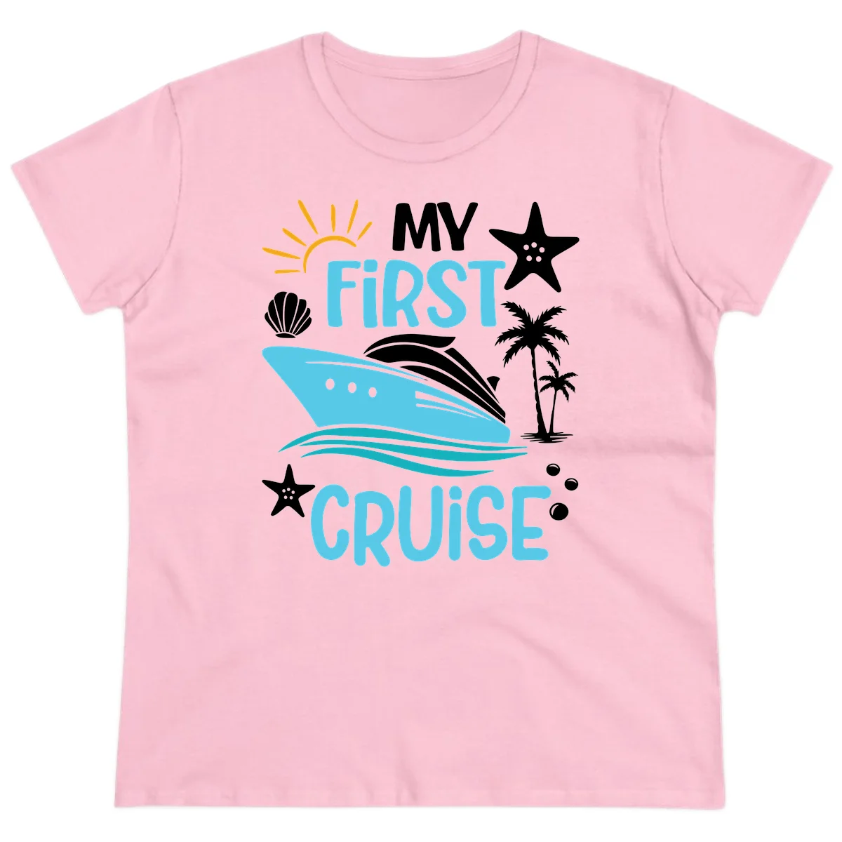 My First Cruise Ladies Tee in Light Pink