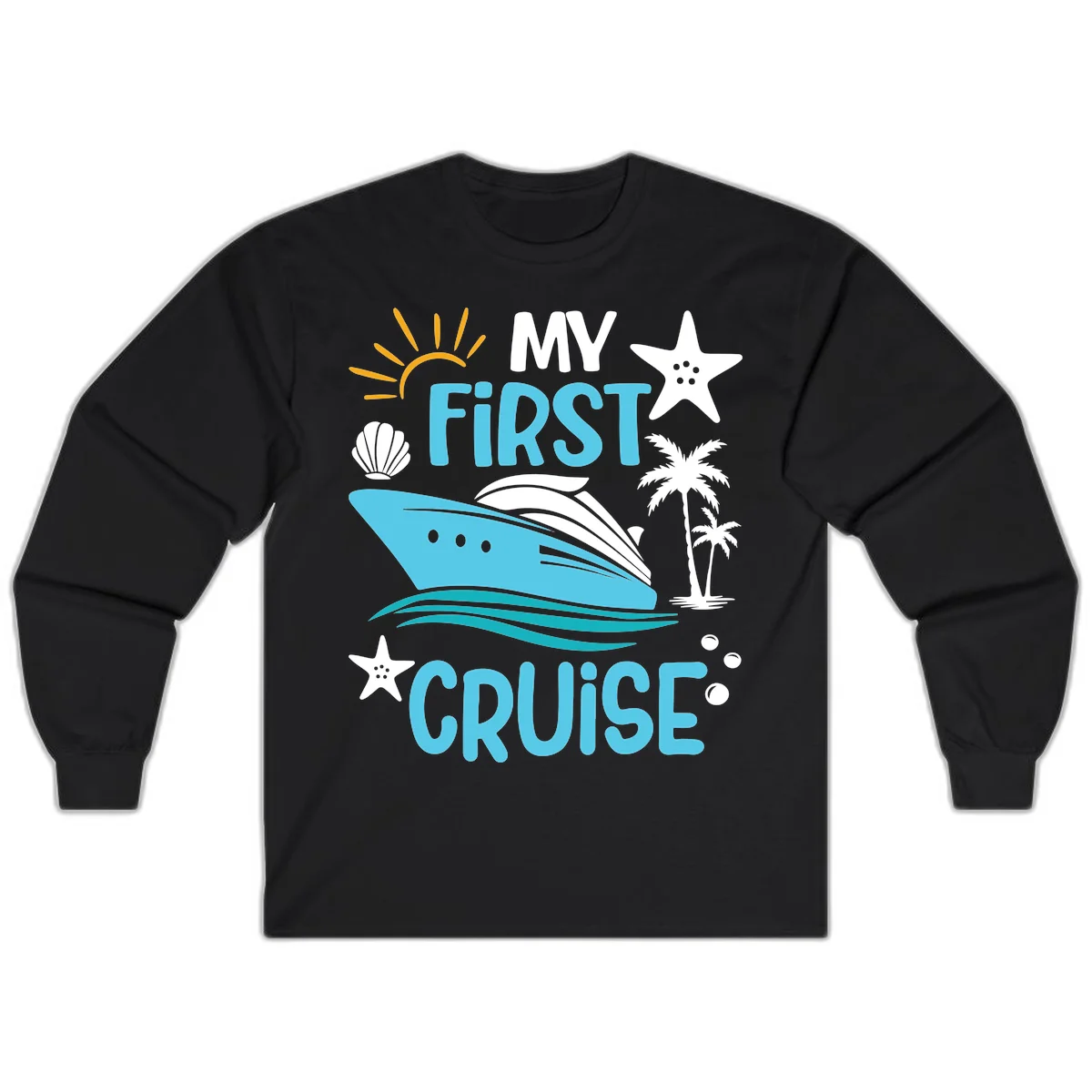 My First Cruise Long Sleeve Tee in Black