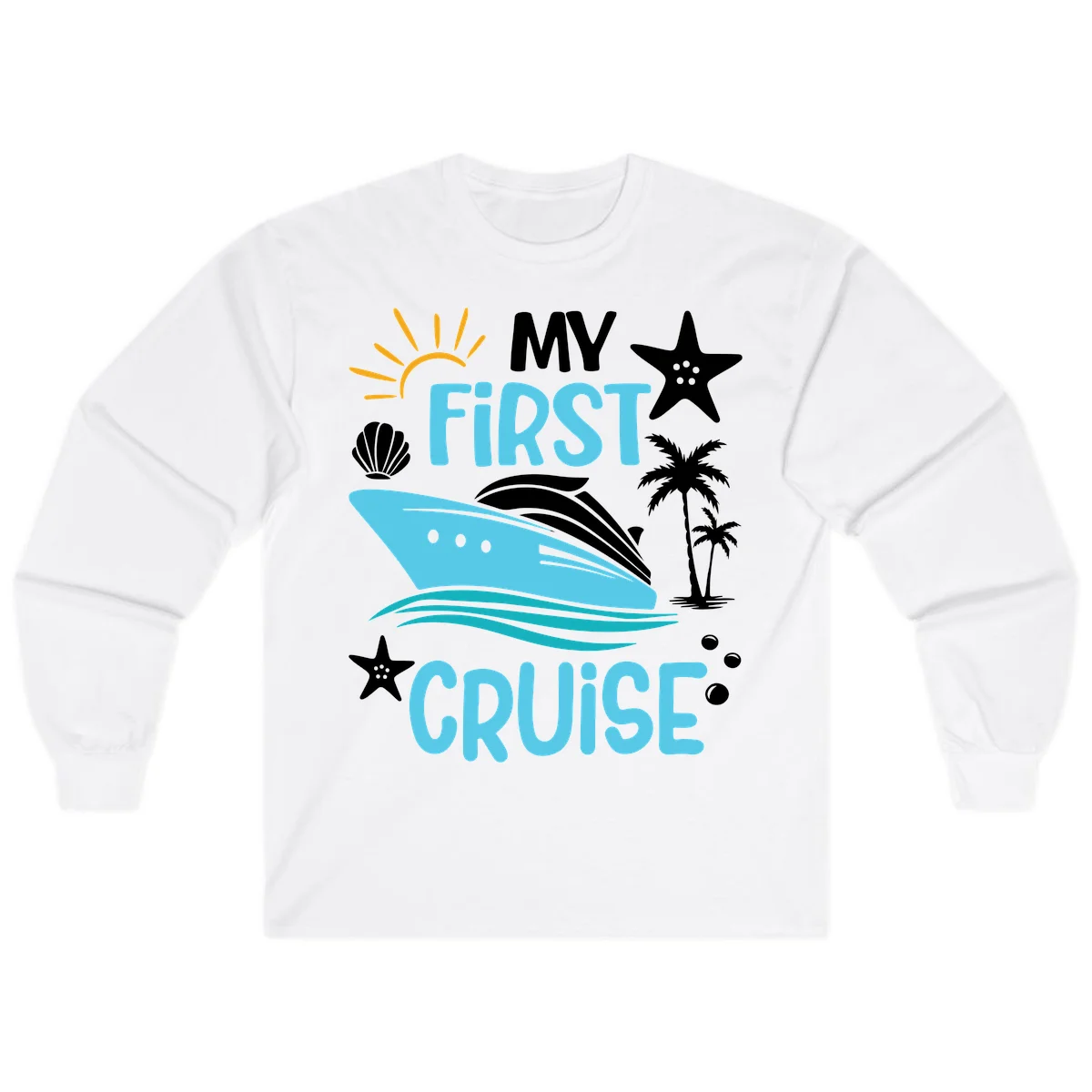 My First Cruise Long Sleeve Tee in White