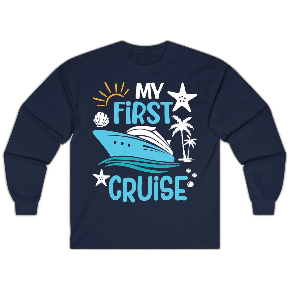 My First Cruise Long Sleeve Tee in Navy