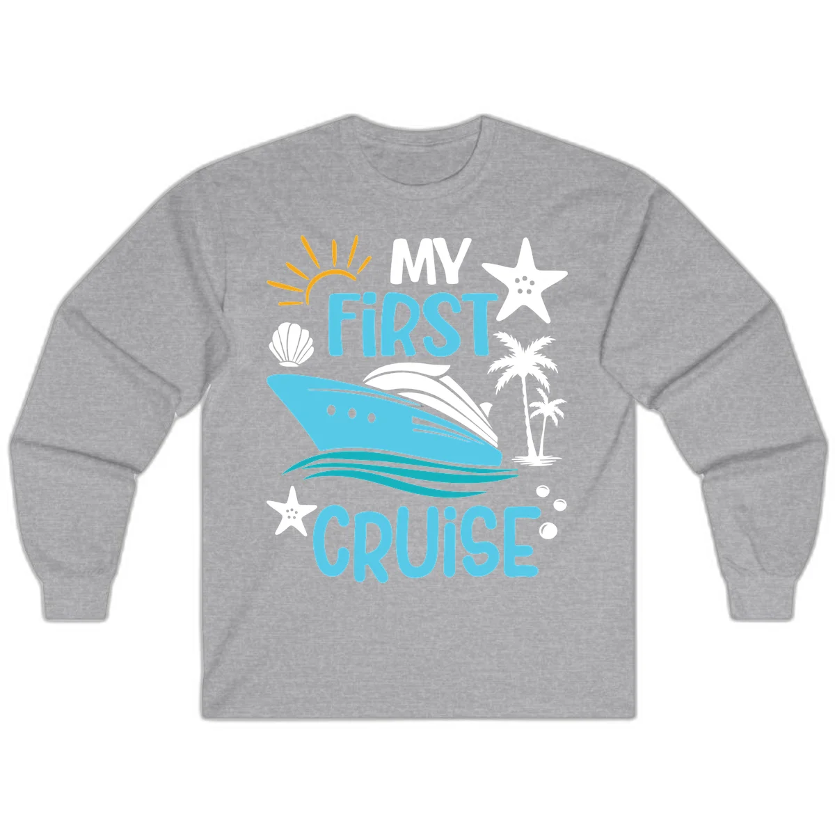 My First Cruise Long Sleeve Tee in Sport Grey