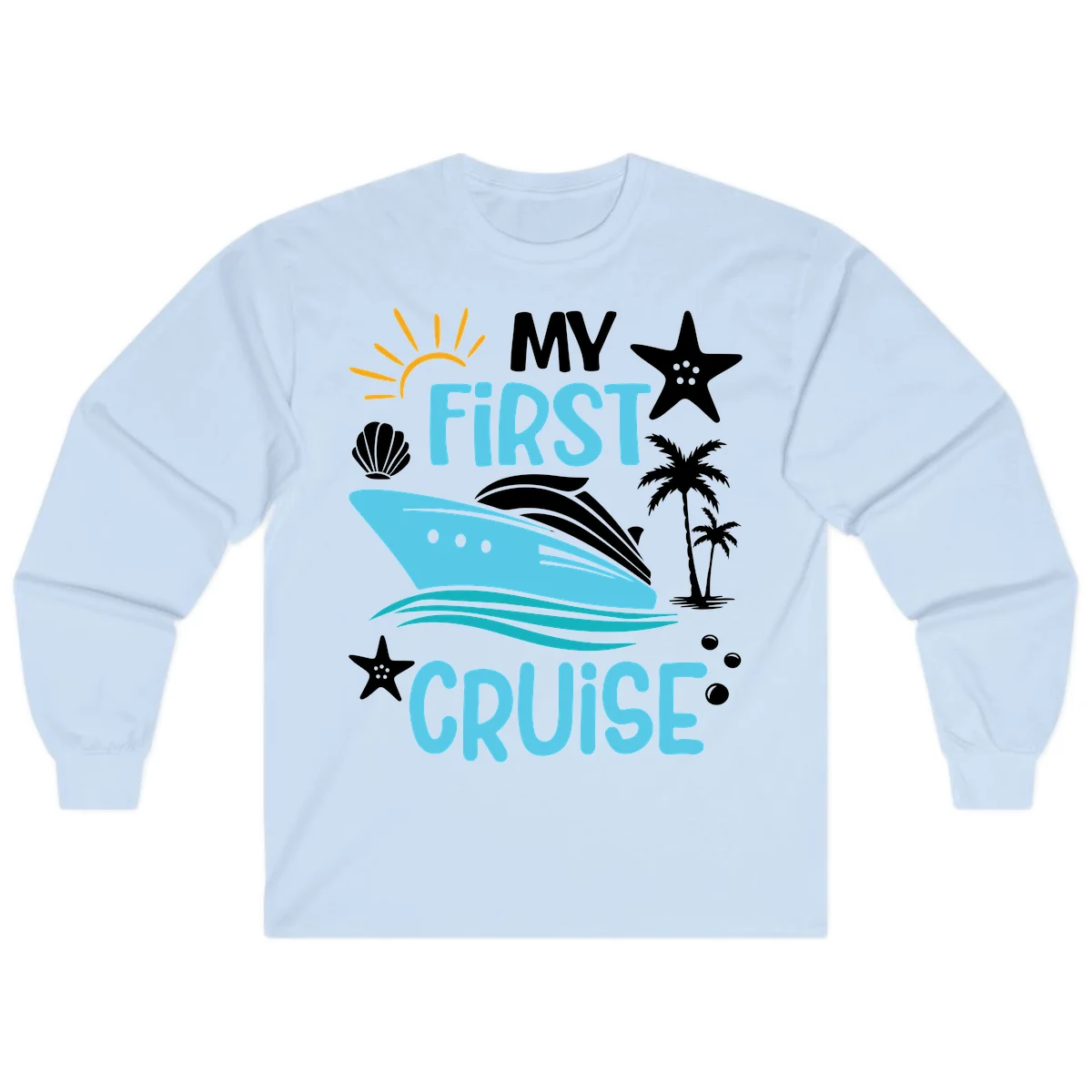 My First Cruise Long Sleeve Tee in Light Blue