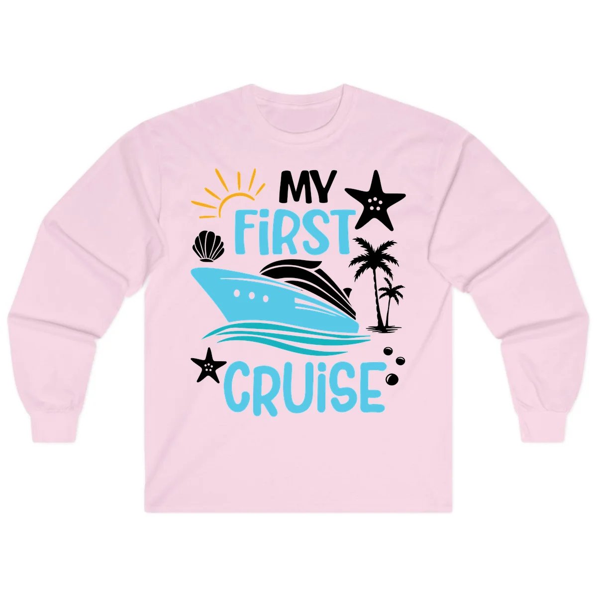 My First Cruise Long Sleeve Tee in Light Pink
