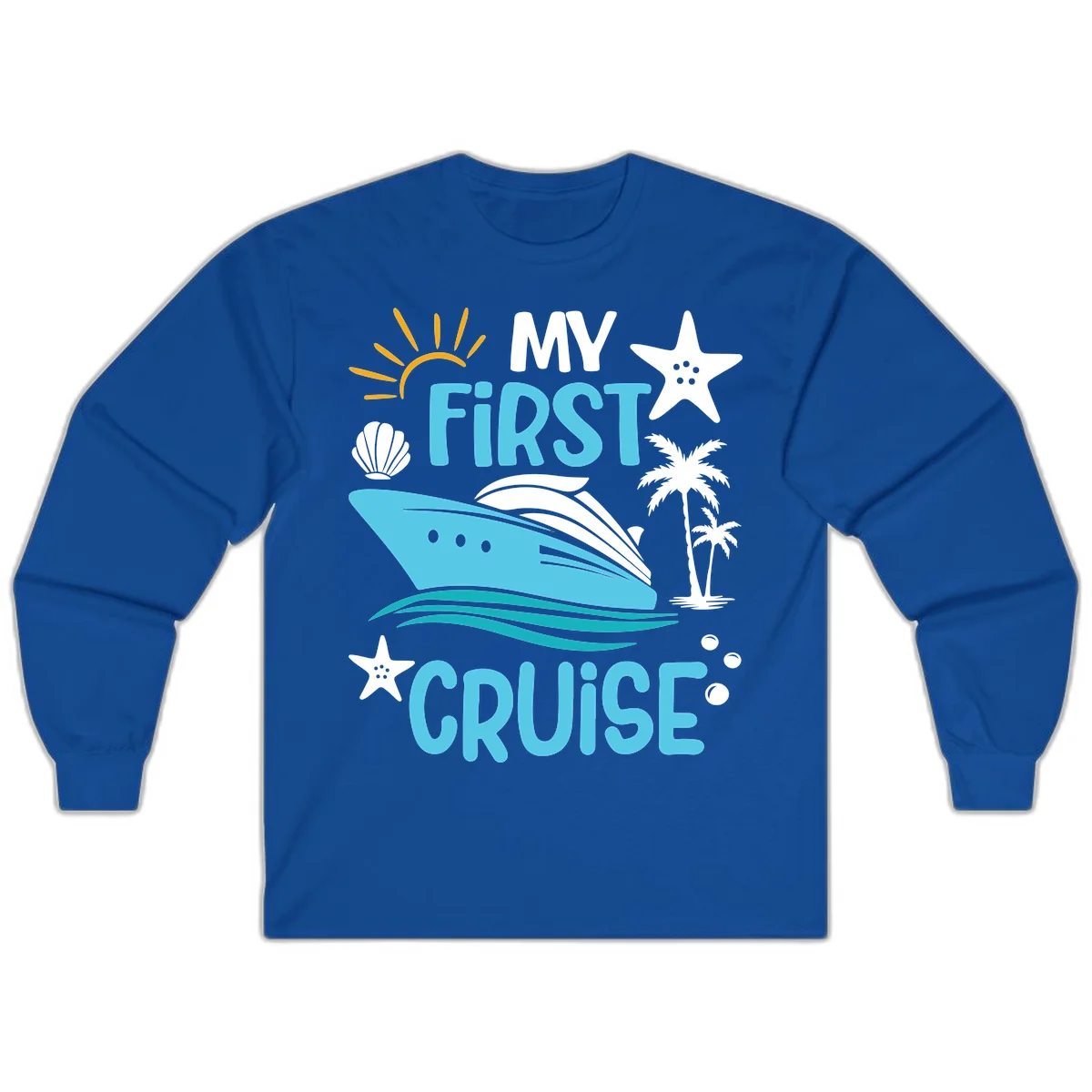 My First Cruise Long Sleeve Tee in Royal