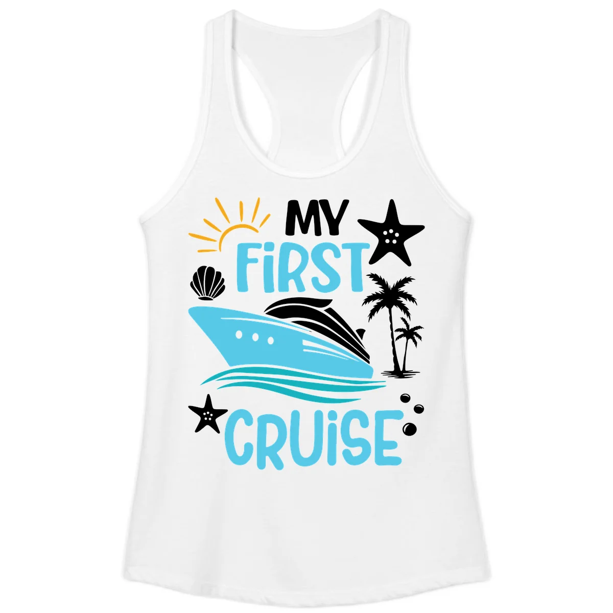 My First Cruise Ladies Tank in White