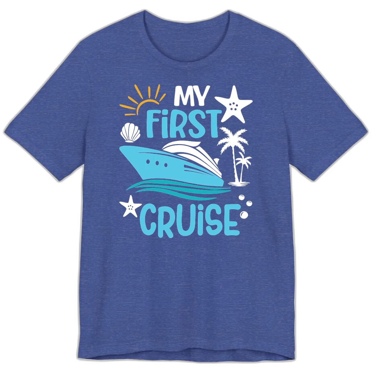 My First Cruise Premium T-Shirt in Heather True Royal