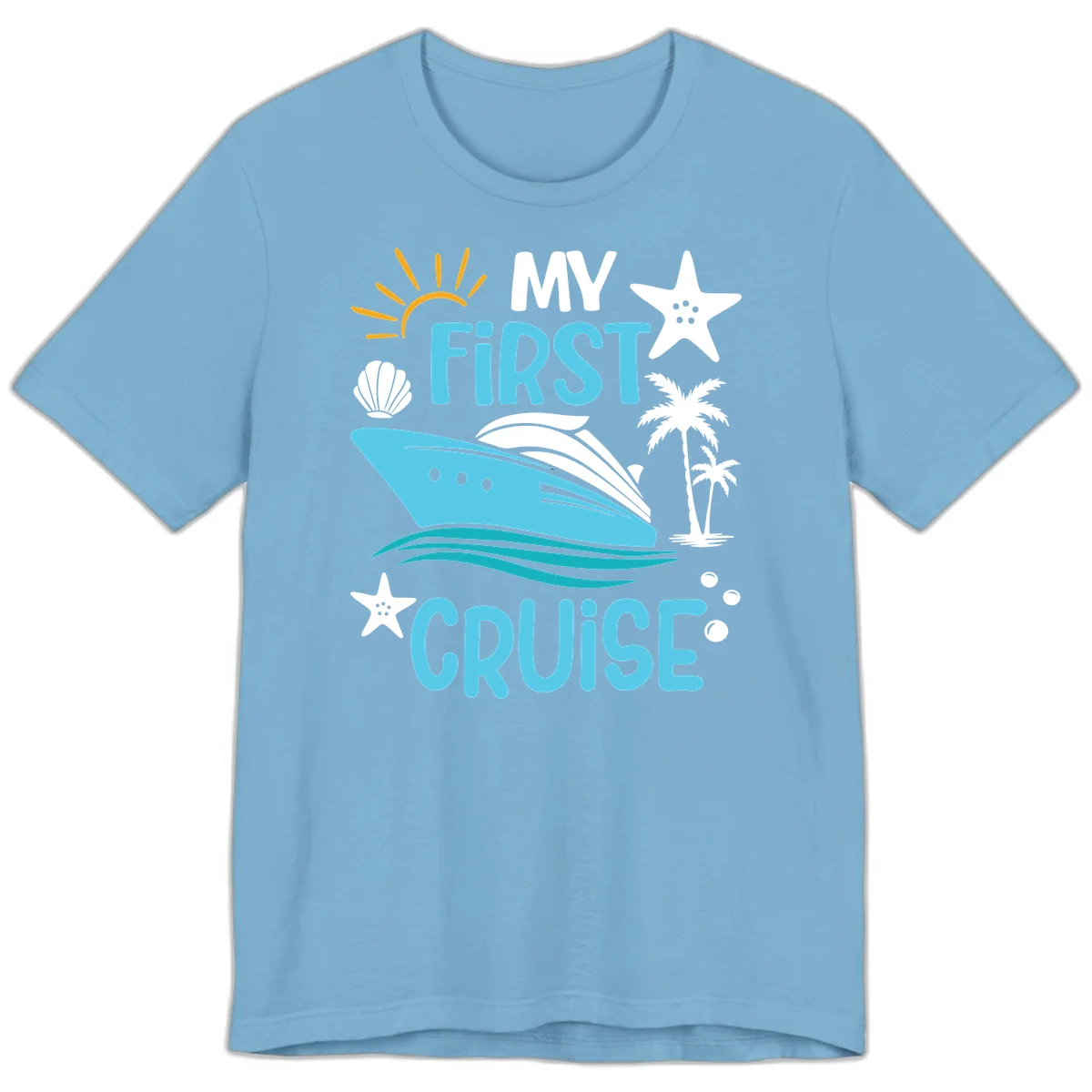 My First Cruise Premium T-Shirt in Ocean Blue