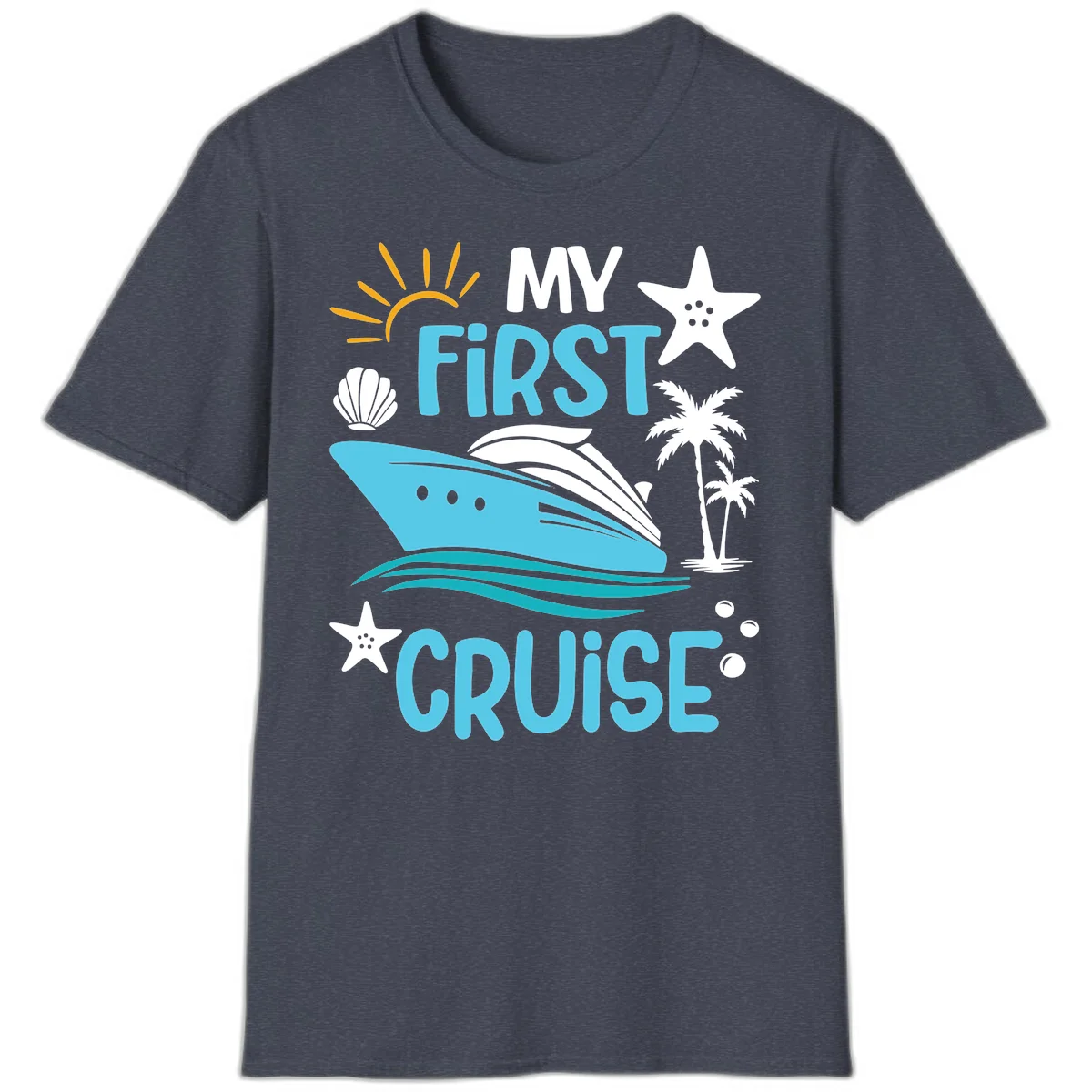 My First Cruise T-Shirt in Heather Navy
